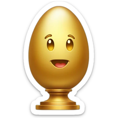 smiling golden egg on a pedestal sticker