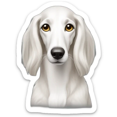white saluki sticker