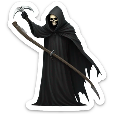 man hugging the grim reaper sticker