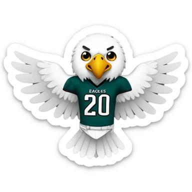 Flying Eagle wearing a Philadelphia eagles jersey  sticker