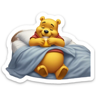 Winnie the Pooh saying goodnight sticker