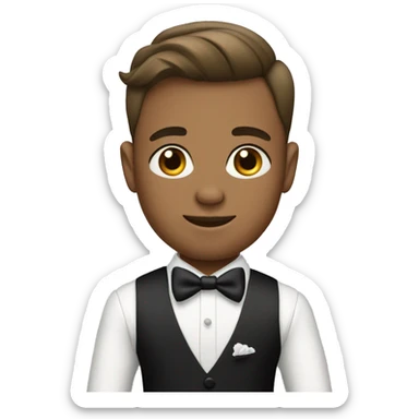 formal boys in stylish attire wedding sticker