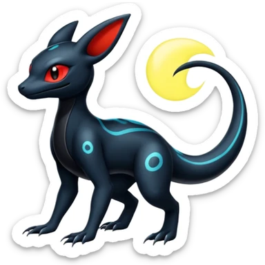 Shiny Salandit-Umbreon-Quilava-Fakémon-hybrid-creature (full body)  sticker