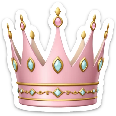 White and pastel pink crown sticker