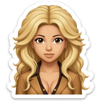 Cinematic Realistic portrait of Shakira, shown as a dynamic pop icon with expressive features and detailed modern attire, illuminated by vibrant, energetic lighting that highlights her global influence sticker
