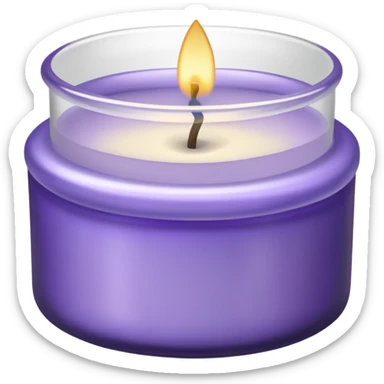 Lavender candle – purple wax in frosted glass jar sticker