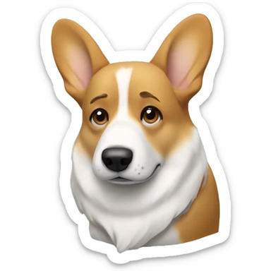 Sad Welsh corgi with droopy ears and a frown, looking heartbroken and down sticker