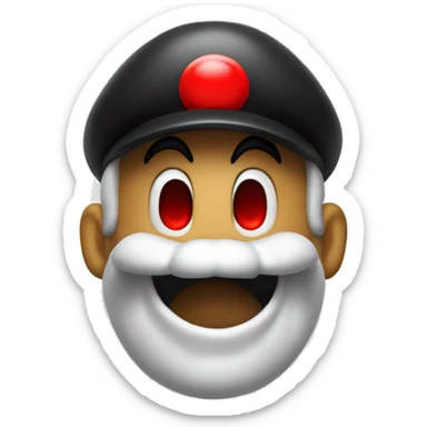 mario with black mustache, red hat, as a ghost, mouth open sticker