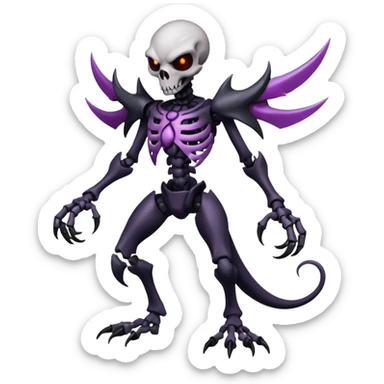 Shiny Badass Edgy Dark Evil Spectral Dusky Spooky Skeletal Cool Hot Stylish Handsome Duskull-Darkrai-Genesect-Fakémon-fusion (full body) sticker