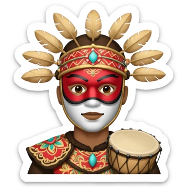 Masked Festival Drummer man sticker