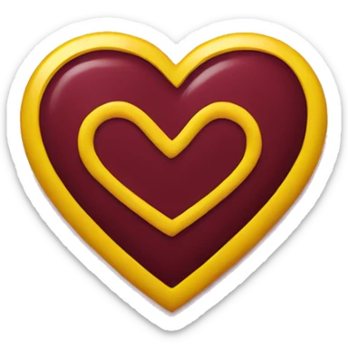 maroon heart with yellow border  sticker