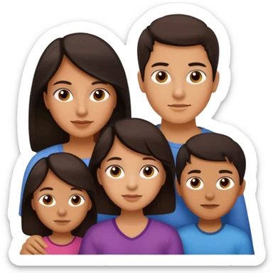 Latin mom with 3 kids. 15 year old girl. 13 year old boy and a 3 year old girl. sticker