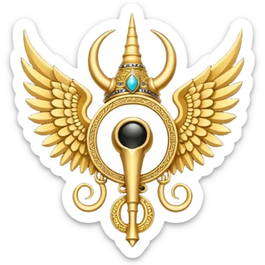 holy emblem with black wings with horn sticker
