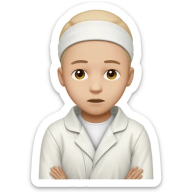 a patient in a psychiatric hospital, in a straitjacket sticker