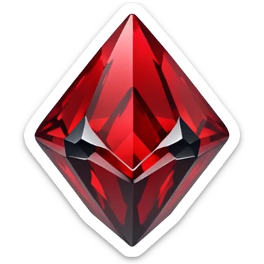 iOS sticker, dark fantasy crystal, monochrome red, minimal sticker