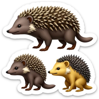 Colorful fantasy-hedgehog-porcupine-echidna-civet-Trick-sergal-fusion-hybrid-animal-creature, full body sticker