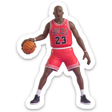 Michael Jordan Chicago Bulls basketball player upper body sticker
