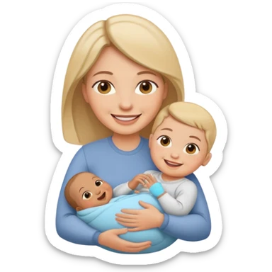 My wife with baby sticker