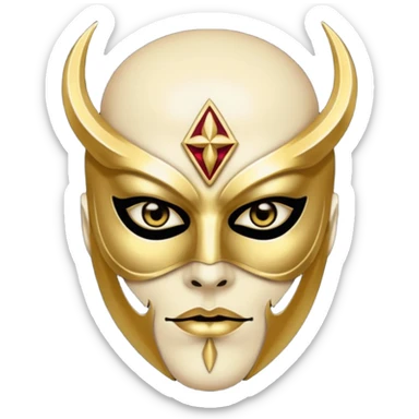 dark occult figure, gold mask, badass sticker