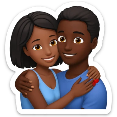 intimate moment between lovers. Black people sticker