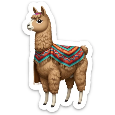 Llama con poncho sticker
