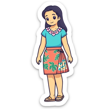 Stitch in a Hawaiian skirt sticker