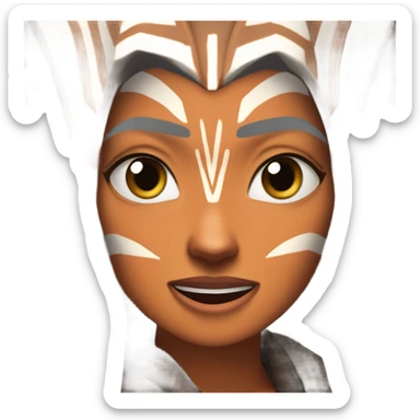 Excited ahsoka tano raising fists  sticker