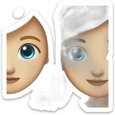 Blondy Niece with blue eyes and brunette aunt with brown eyes hugging sticker