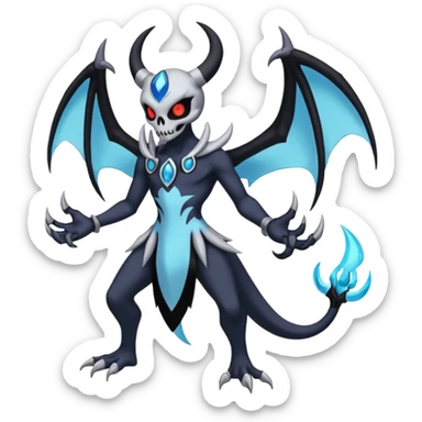 Gothic evil Duskull-Darkrai-Lunala-Dhelmise-fusion (full body) sticker