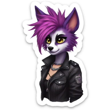 Edgy punk anthro furry by Falvie, LiLaiRa, AngieWolf sticker