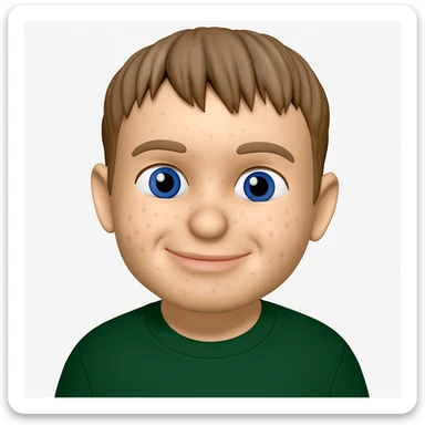 Convert this photo to a 3D emoji in Apple style, keeping the clothes as they are, no additional clothing or accessories. The style should resemble Apple style emojis with 3D emoji characteristics, preserving the original clothing exactly as shown in the photo. sticker