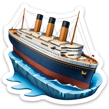 Make the Titanic sinking in the front In splits In the middle sticker