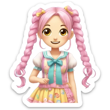 Make a super cute anime girl sticker