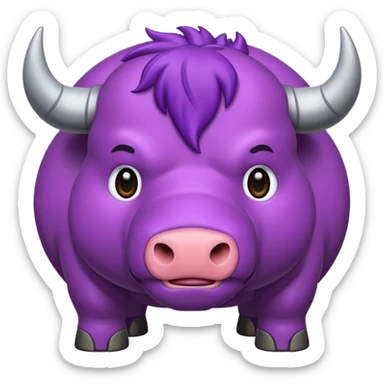 Quiero un toro de color violeta y esta enojado sticker
