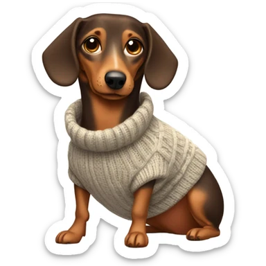 weenie dog wearing a sweater sticker