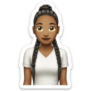 Girl with corn braids in a ponytail  sticker