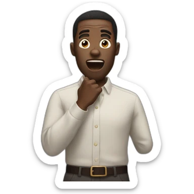 black man surprised hands sticker