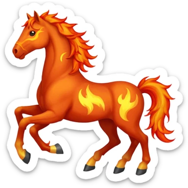 fire horse emoji to push notification . give fire horse sticker
