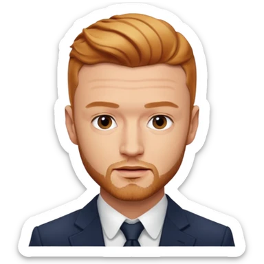 Justin Timberlake with reddish blonde hair sticker