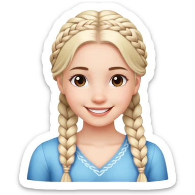 smiling girl with braid indoors white skin sticker