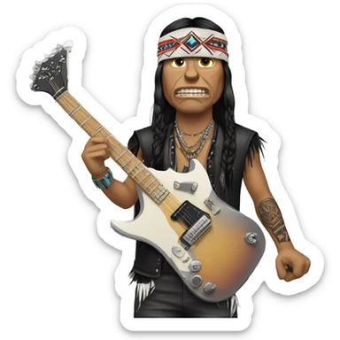 native american thrash hardcore punk rocker sticker