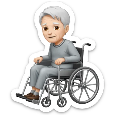 an old man in a wheelchair sticker