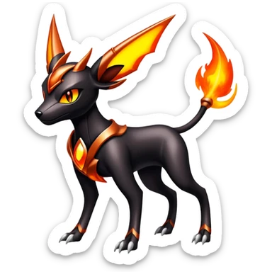 Shiny Gothic Exotic Futuristic Houndoom-Genesect-Torracat-Pokémon-Fakémon-hybrid-creature sticker