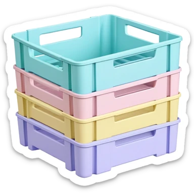 plastic pastel crate from scandinavian brand hay sticker