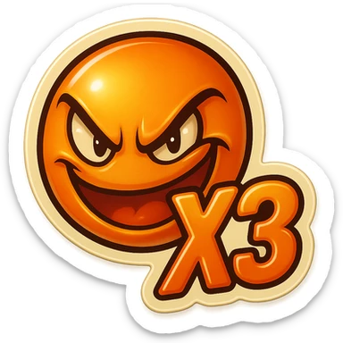 grin EVIL LOOk , Make it say "X3"" sticker