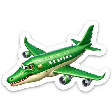 Un avión con cabeza de cocodrilo  sticker
