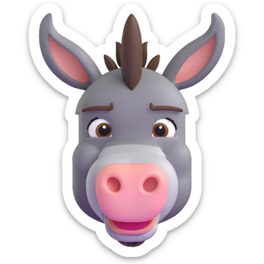 sad blue donkey sticker