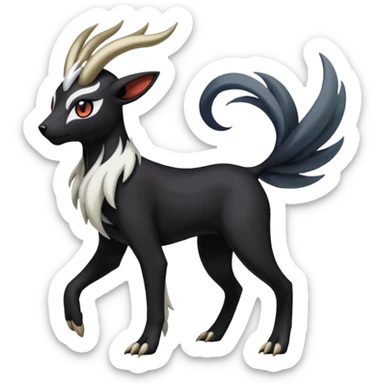 Darkrai-Absol-Houndoom-Meloetta-Fakémon-creature-hybrid-fusion, full body sticker