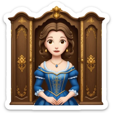 A middle-aged lady character from the fairy tale Beauty and the Beast — she was turned into a wardrobe by magic, while retaining the wardrobe's original form and having an anthropomorphic face. sticker