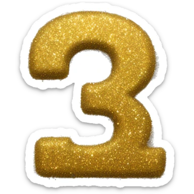 1 numeral in glitter sticker